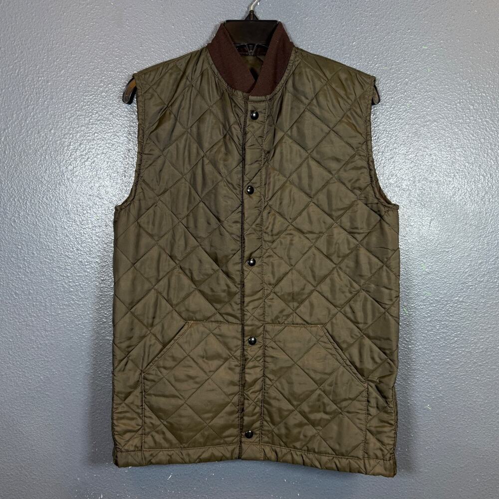 Belstaff 6 women’s green diamond quilted vest snap pocket VINTAGE